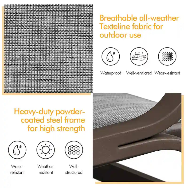 Yaheetech Fabric and Steel Porch Glider Chair for Outdoor Garden Patio