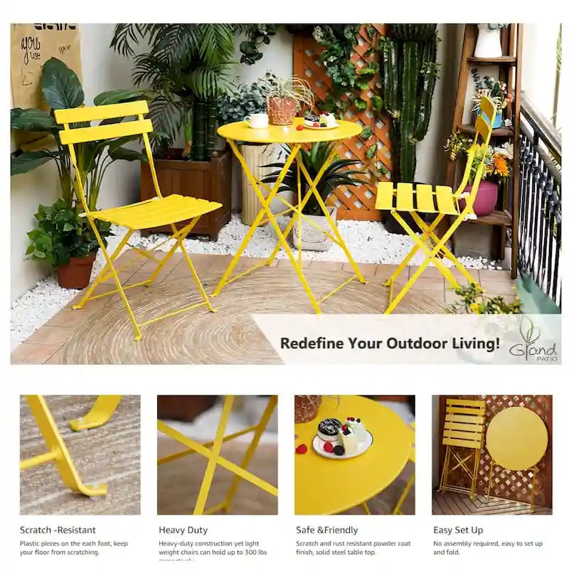 Round 2 Person - 23.6 Long Bistro Set (6 Colors )