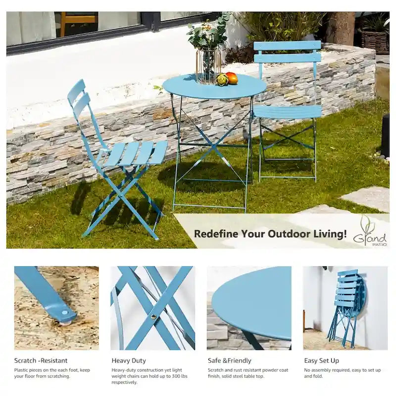 Round 2 Person - 23.6 Long Bistro Set (6 Colors )