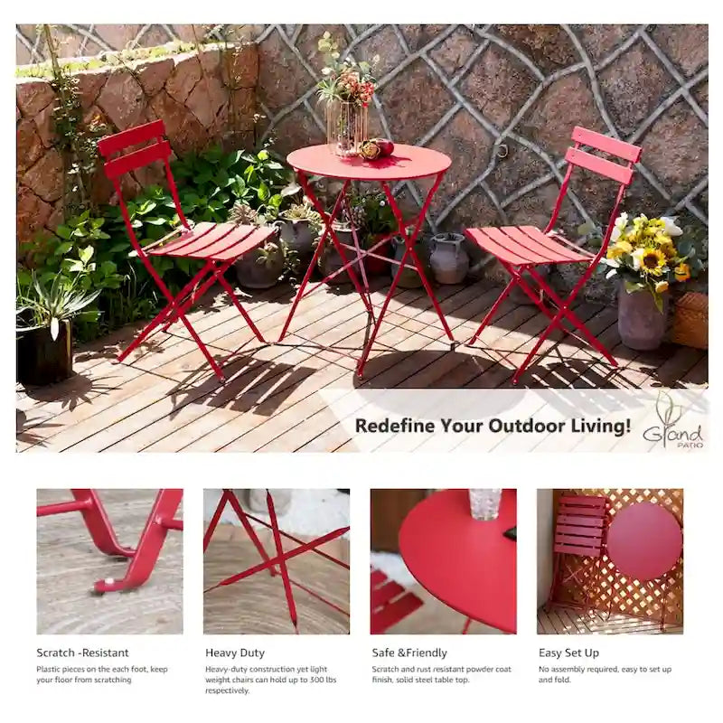 Round 2 Person - 23.6 Long Bistro Set (6 Colors )