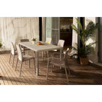 Oslo Resin All-Weather Family Dining Table with Aluminum Legs