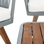 SAFAVIEH Outdoor Amelie 4 Piece Coastal Patio Chat Set - 55W x 31D x 28H