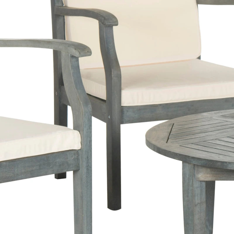 SAFAVIEH Outdoor Hazbie Acacia Wood 5-Piece Patio Set - 26W x 32D x 25H