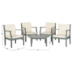 SAFAVIEH Outdoor Hazbie Acacia Wood 5-Piece Patio Set - 26W x 32D x 25H