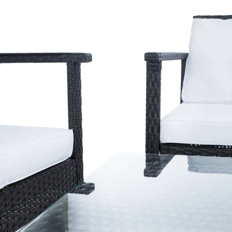 SAFAVIEH Outdoor Alie 4-Piece Wicker Living Set - 51W x 30D x 30H