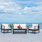 SAFAVIEH Outdoor Alie 4-Piece Wicker Living Set - 51W x 30D x 30H