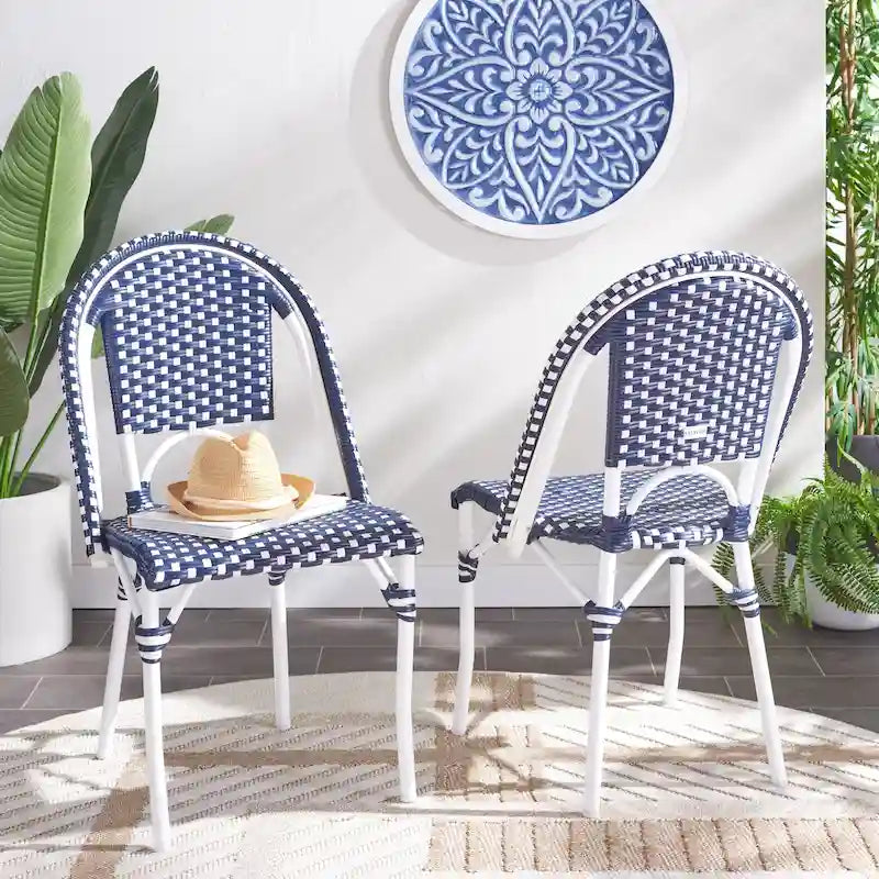 SAFAVIEH Emiliana Outdoor Side Chair Set of 2 (Fully Assembled) - 20Wx35Dx22H