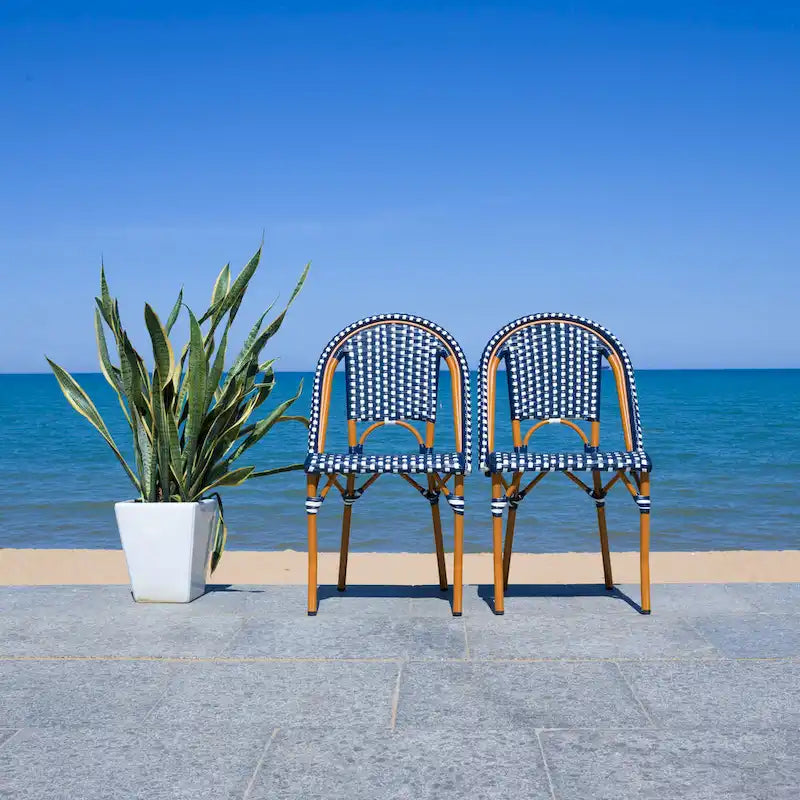 SAFAVIEH Emiliana Outdoor Side Chair Set of 2 (Fully Assembled) - 20Wx35Dx22H