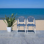SAFAVIEH Emiliana Outdoor Side Chair Set of 2 (Fully Assembled) - 20Wx35Dx22H