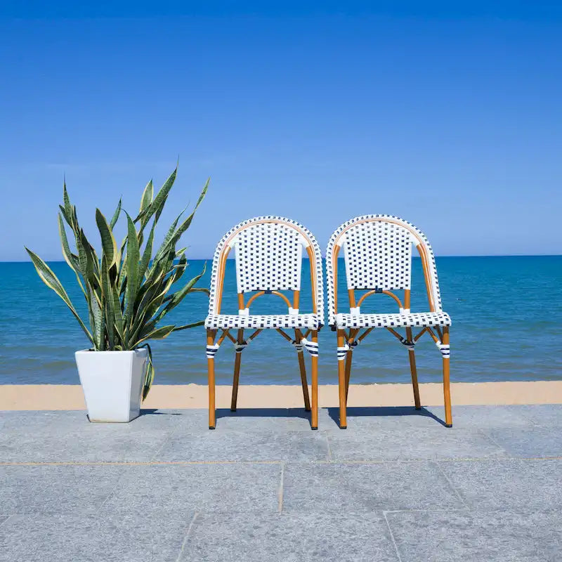 SAFAVIEH Emiliana Outdoor Side Chair Set of 2 (Fully Assembled) - 20Wx35Dx22H
