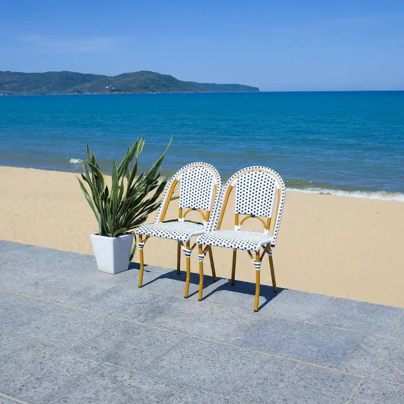 SAFAVIEH Emiliana Outdoor Side Chair Set of 2 (Fully Assembled) - 20Wx35Dx22H