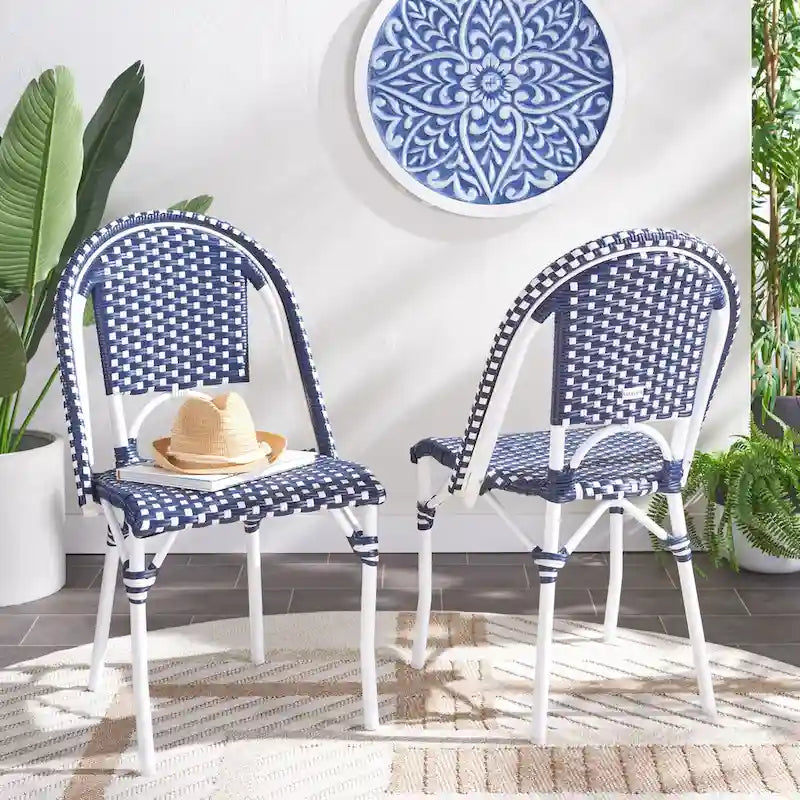 SAFAVIEH Emiliana Outdoor Side Chair Set of 2 (Fully Assembled) - 20Wx35Dx22H