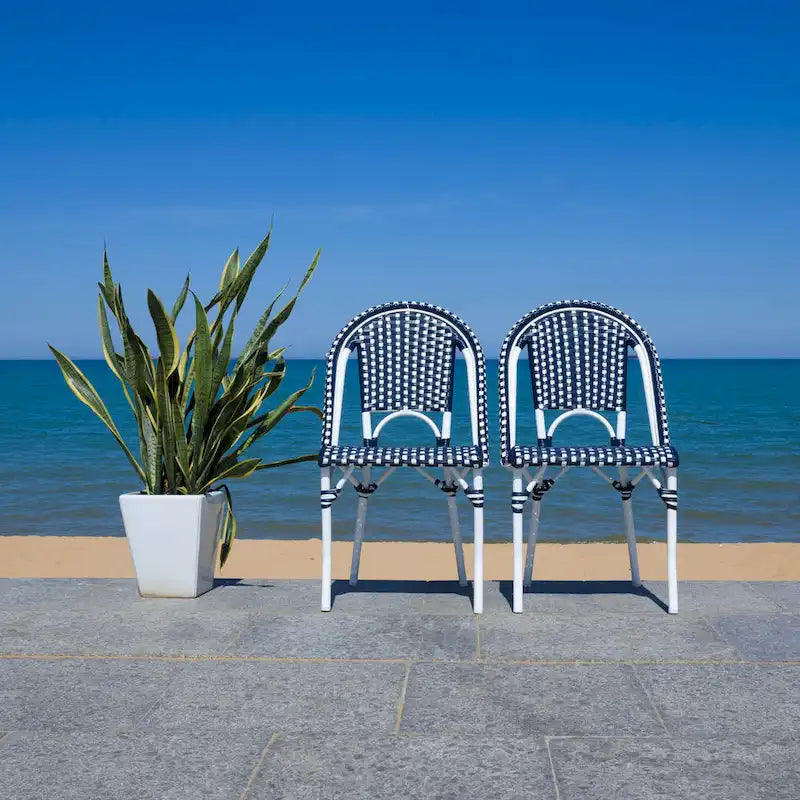 SAFAVIEH Emiliana Outdoor Side Chair Set of 2 (Fully Assembled) - 20Wx35Dx22H