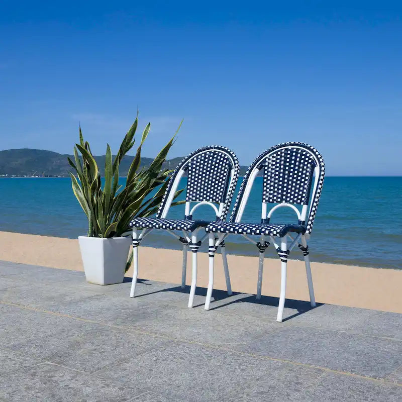 SAFAVIEH Emiliana Outdoor Side Chair Set of 2 (Fully Assembled) - 20Wx35Dx22H