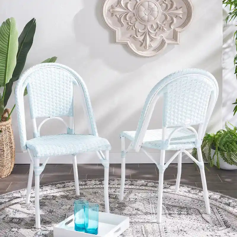 SAFAVIEH Emiliana Outdoor Side Chair Set of 2 (Fully Assembled) - 20Wx35Dx22H