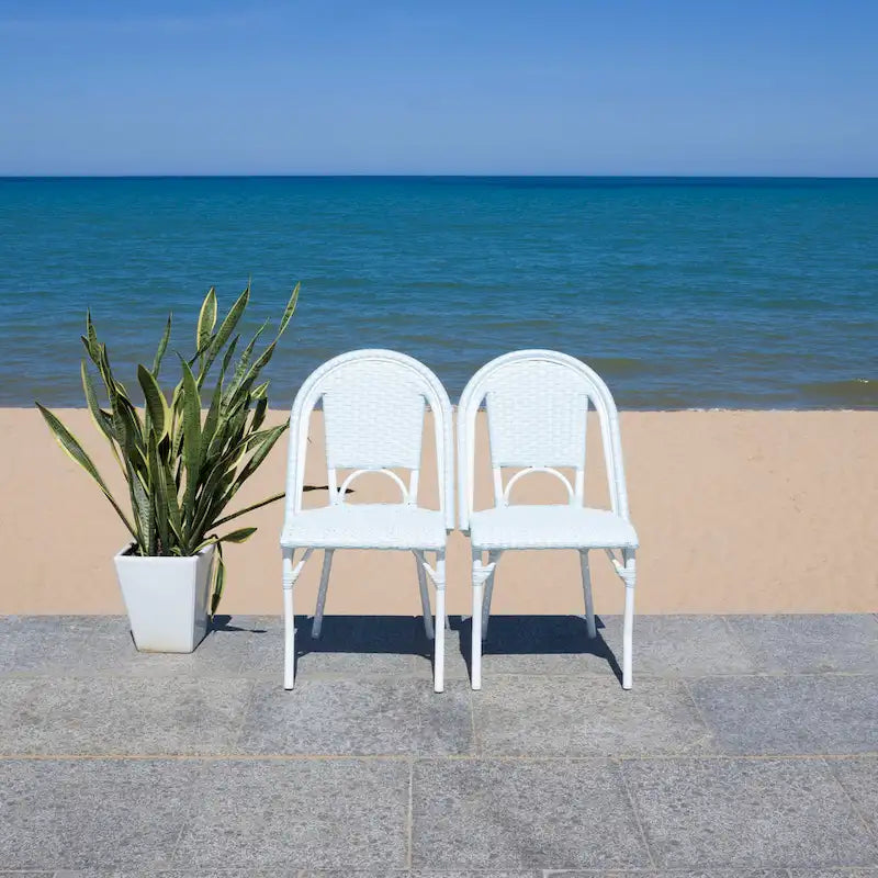 SAFAVIEH Emiliana Outdoor Side Chair Set of 2 (Fully Assembled) - 20Wx35Dx22H