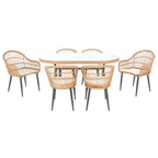 SAFAVIEH Outdoor Adison Genser 7-Piece Patio Dining Set - 63Wx37Dx29H