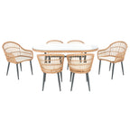 SAFAVIEH Outdoor Adison Genser 7-Piece Patio Dining Set - 63Wx37Dx29H