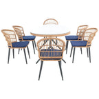 SAFAVIEH Outdoor Adison Genser 7-Piece Patio Dining Set - 63Wx37Dx29H