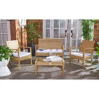 SAFAVIEH Outdoor Sherlyn 4-Piece Conversation Patio Set - 40W x 32D x 24H