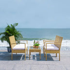SAFAVIEH Outdoor Sherlyn 4-Piece Conversation Patio Set - 40W x 32D x 24H