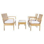 SAFAVIEH Outdoor Sherlyn 4-Piece Conversation Patio Set - 40W x 32D x 24H