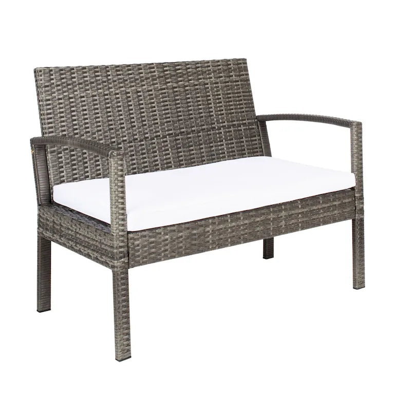 SAFAVIEH Outdoor Sherlyn 4-Piece Conversation Patio Set - 40W x 32D x 24H