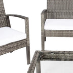 SAFAVIEH Outdoor Sherlyn 4-Piece Conversation Patio Set - 40W x 32D x 24H