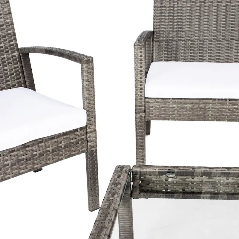 SAFAVIEH Outdoor Sherlyn 4-Piece Conversation Patio Set - 40W x 32D x 24H