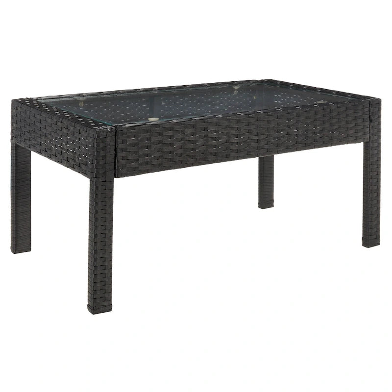 SAFAVIEH Outdoor Sherlyn 4-Piece Conversation Patio Set - 40W x 32D x 24H