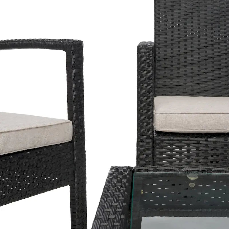 SAFAVIEH Outdoor Sherlyn 4-Piece Conversation Patio Set - 40W x 32D x 24H