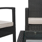SAFAVIEH Outdoor Sherlyn 4-Piece Conversation Patio Set - 40W x 32D x 24H