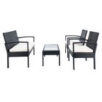 SAFAVIEH Outdoor Sherlyn 4-Piece Conversation Patio Set - 40W x 32D x 24H
