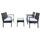 SAFAVIEH Outdoor Sherlyn 4-Piece Conversation Patio Set - 40W x 32D x 24H