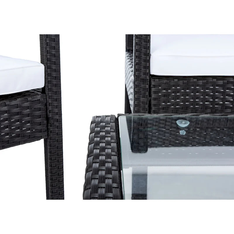 SAFAVIEH Outdoor Sherlyn 4-Piece Conversation Patio Set - 40W x 32D x 24H