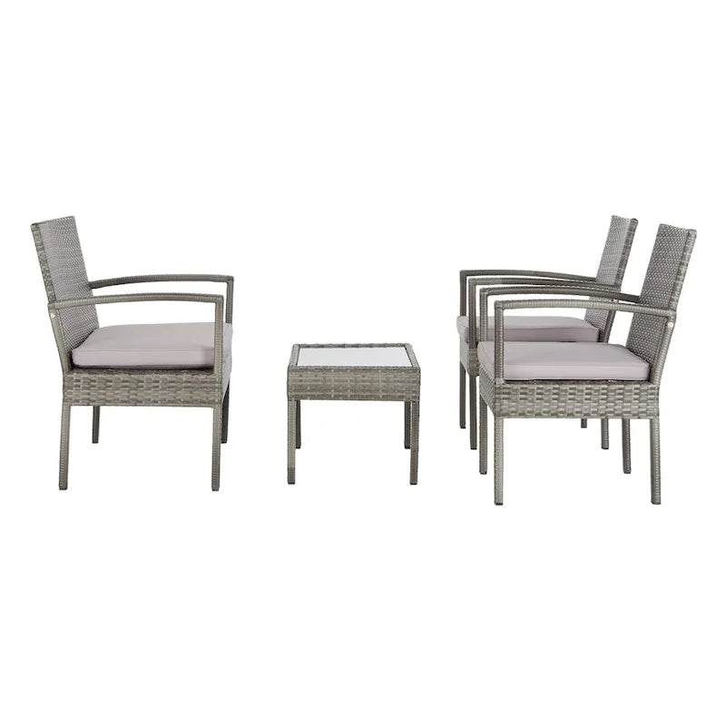 SAFAVIEH Outdoor Sherlyn 4-Piece Conversation Patio Set - 40W x 32D x 24H