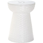 SAFAVIEH Faye White Ceramic Decorative Garden Stool