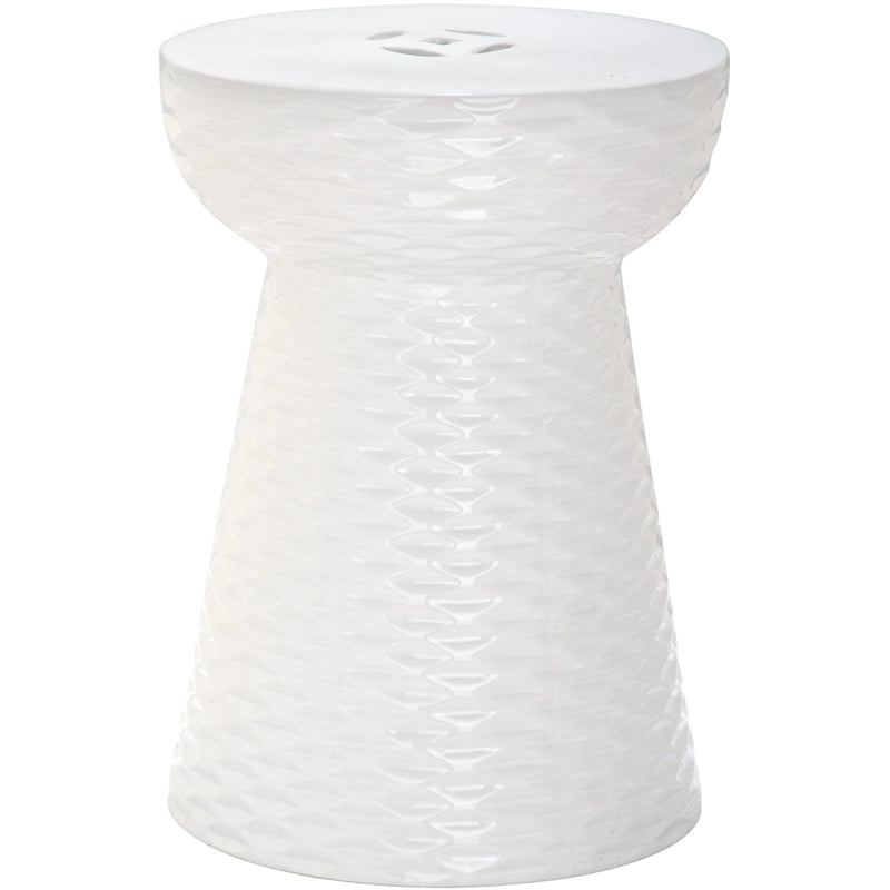 SAFAVIEH Faye White Ceramic Decorative Garden Stool