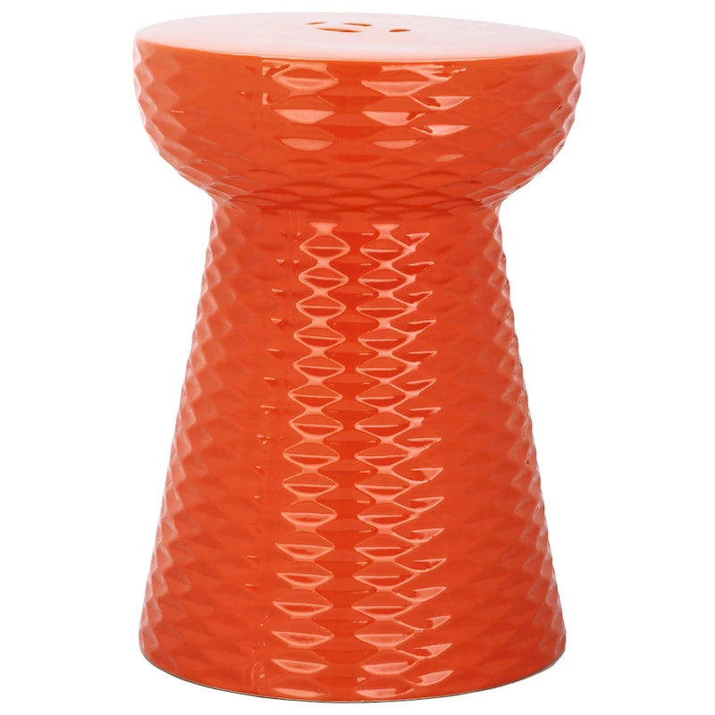 SAFAVIEH Faye White Ceramic Decorative Garden Stool