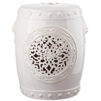 SAFAVIEH Faye White Ceramic Decorative Garden Stool