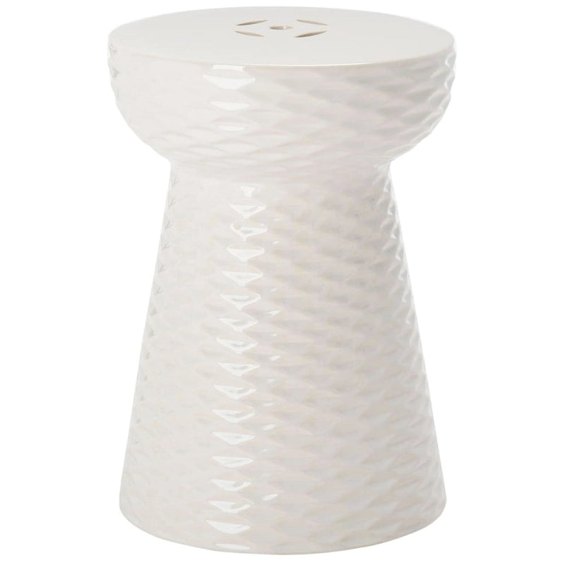 SAFAVIEH Faye White Ceramic Decorative Garden Stool