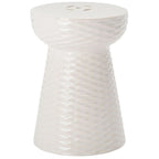 SAFAVIEH Faye White Ceramic Decorative Garden Stool