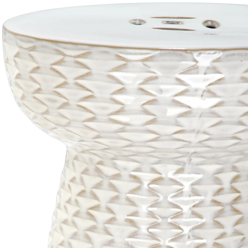 SAFAVIEH Faye White Ceramic Decorative Garden Stool