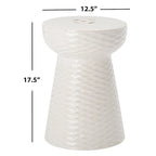 SAFAVIEH Faye White Ceramic Decorative Garden Stool