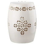 SAFAVIEH Gudrun Antique White Ceramic Decorative Garden Stool
