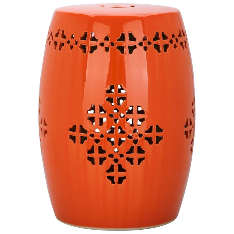 SAFAVIEH Gudrun Antique White Ceramic Decorative Garden Stool