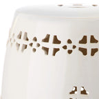 SAFAVIEH Gudrun Antique White Ceramic Decorative Garden Stool