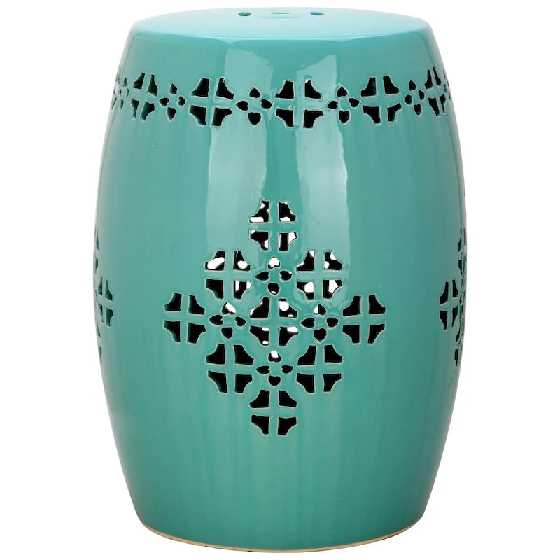 SAFAVIEH Gudrun Antique White Ceramic Decorative Garden Stool