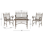 SAFAVIEH Outdoor Jalyn Victorian Scroll Iron 4-Piece Patio Set