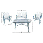 SAFAVIEH Outdoor Jalyn Victorian Scroll Iron 4-Piece Patio Set
